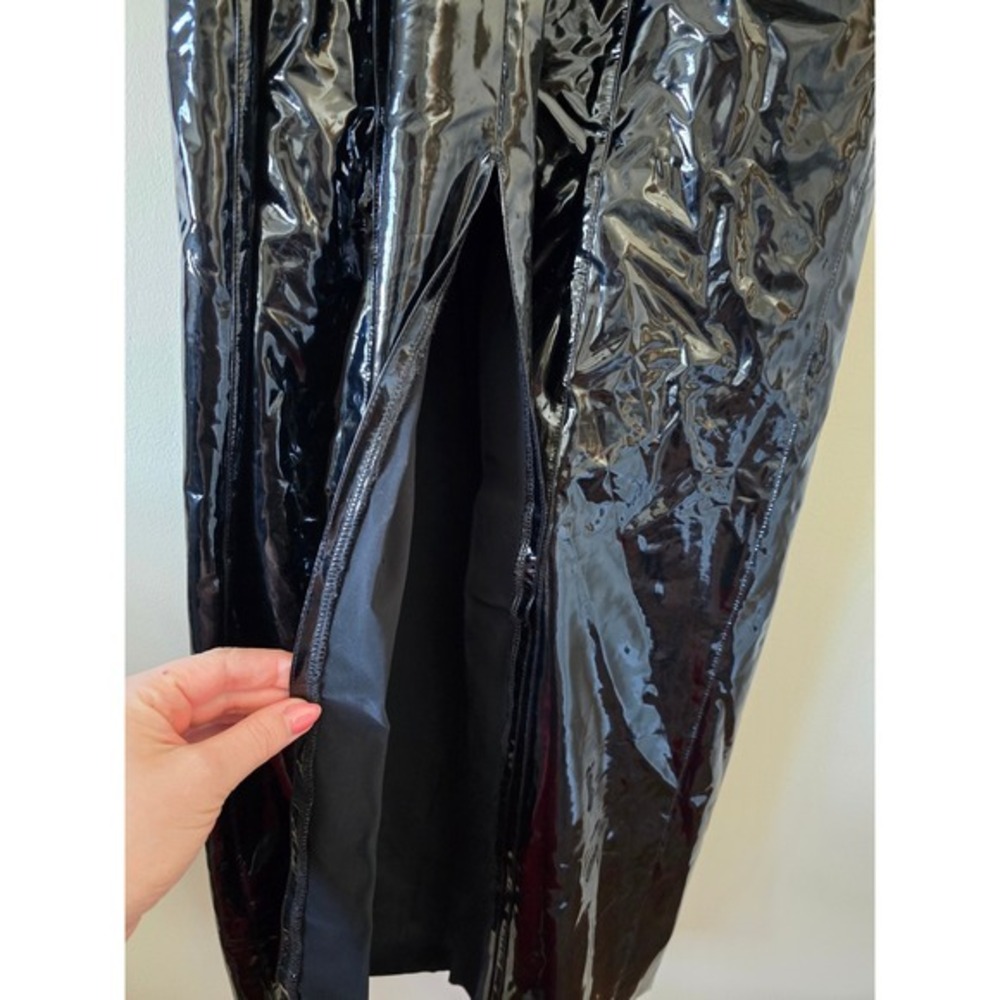 Birger Christensen Kimora Dress Black Patent Look Cutout Midi Dress Size S - Picture 9 of 13